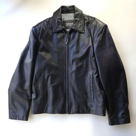 90s ARROW lamb leather jacket sz L