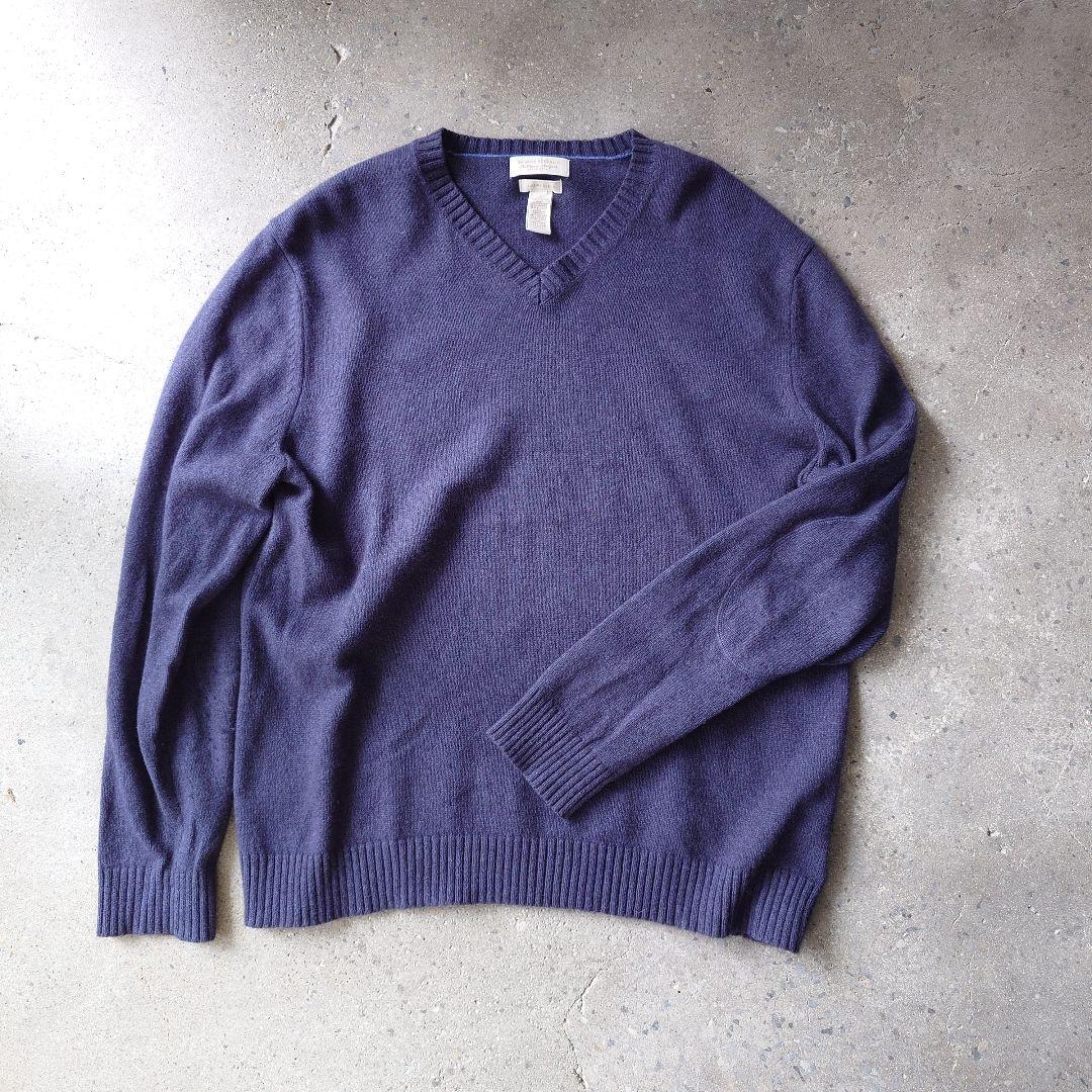 Banana republic cotton cashimire knit L バナナリパブリック　Vネックニット　L カシミア混