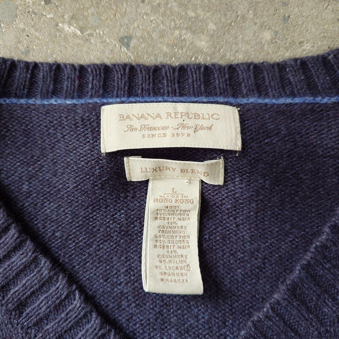 Banana republic cotton cashimire knit L バナナリパブリック　Vネックニット　L カシミア混