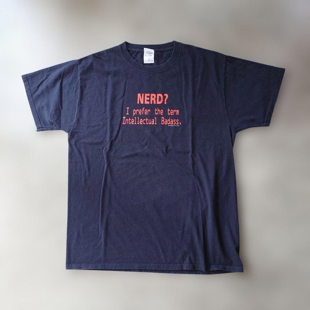 90s fruis of the loom NERD message tee L