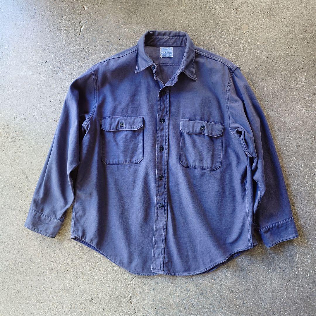 60s　sears roebuck work shirts 60年代　sears シアーズローバック　ワークシャツ　L　猫目ボタン