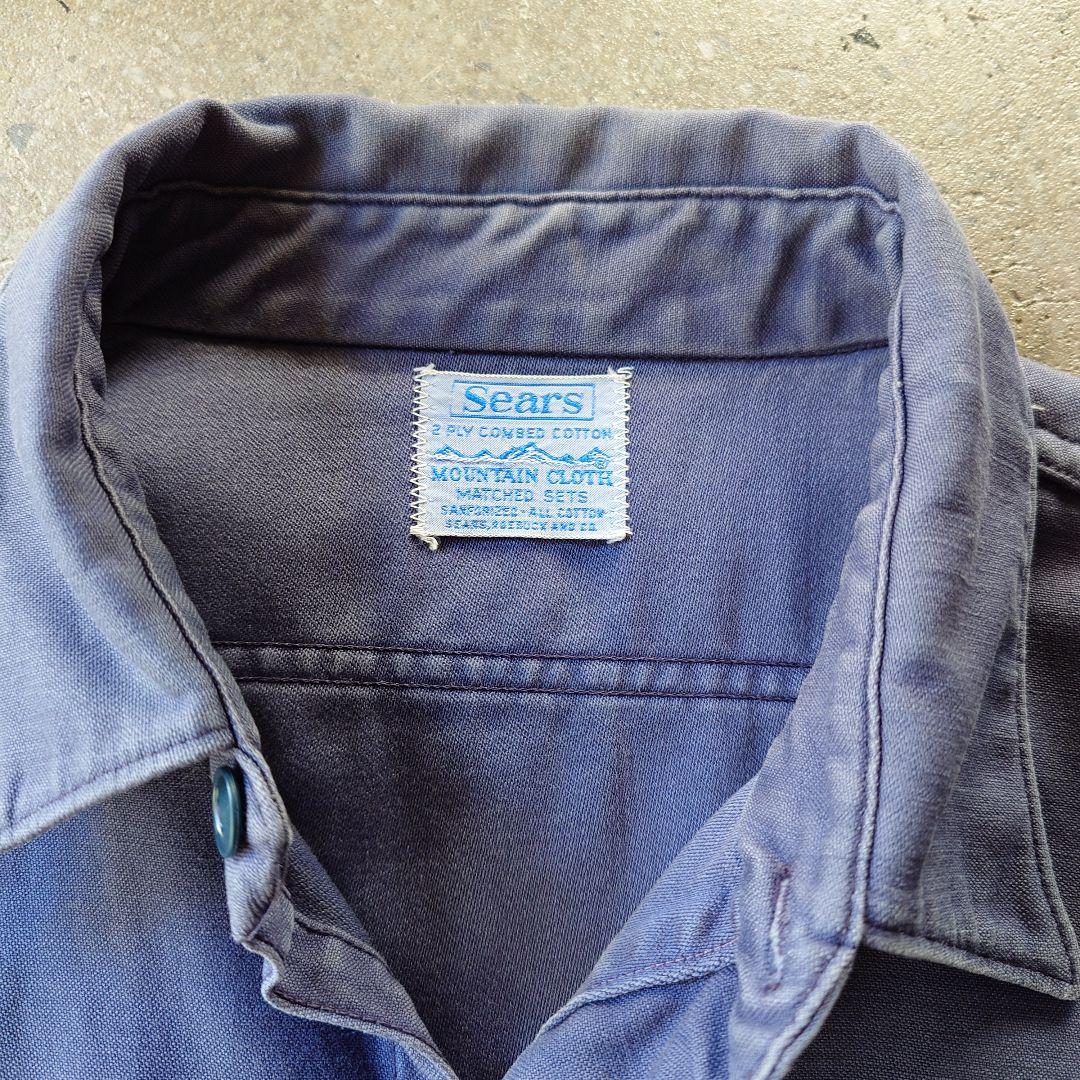 60s　sears roebuck work shirts 60年代　sears シアーズローバック　ワークシャツ　L　猫目ボタン