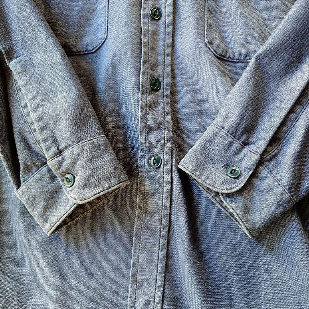 60s　sears roebuck work shirts 60年代　sears シアーズローバック　ワークシャツ　L　猫目ボタン