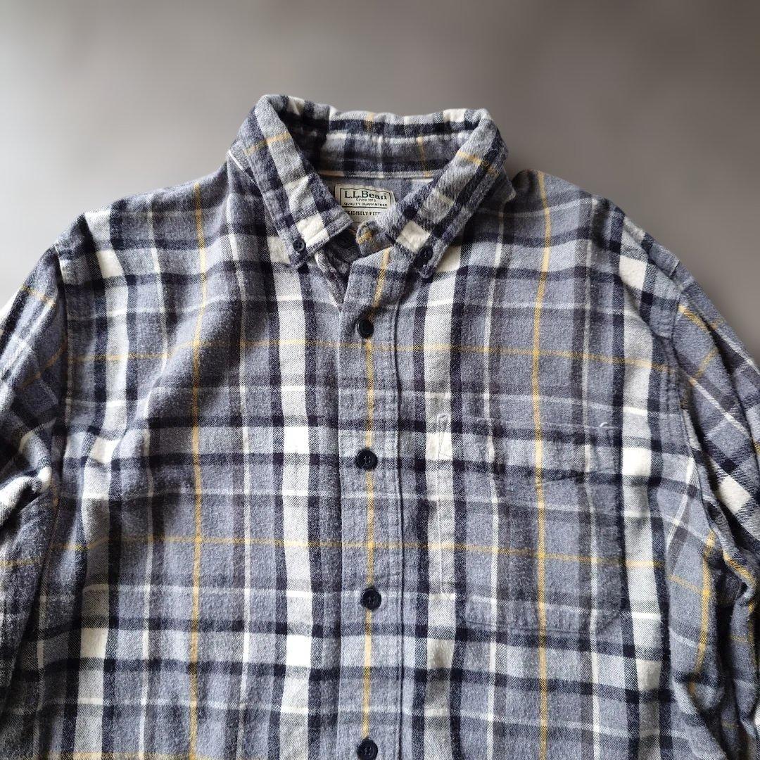 LLBEAN flannel check shirts M