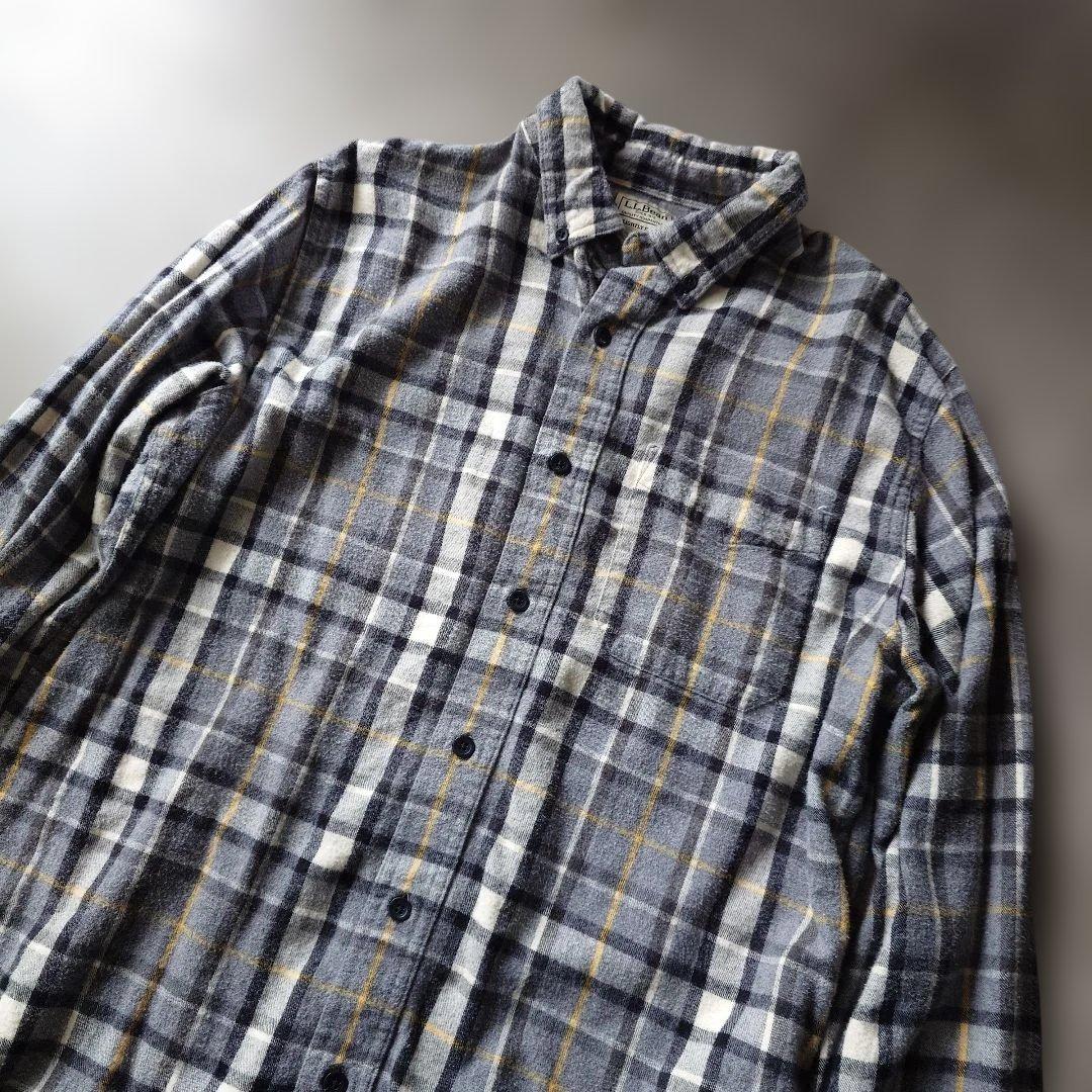 LLBEAN flannel check shirts M