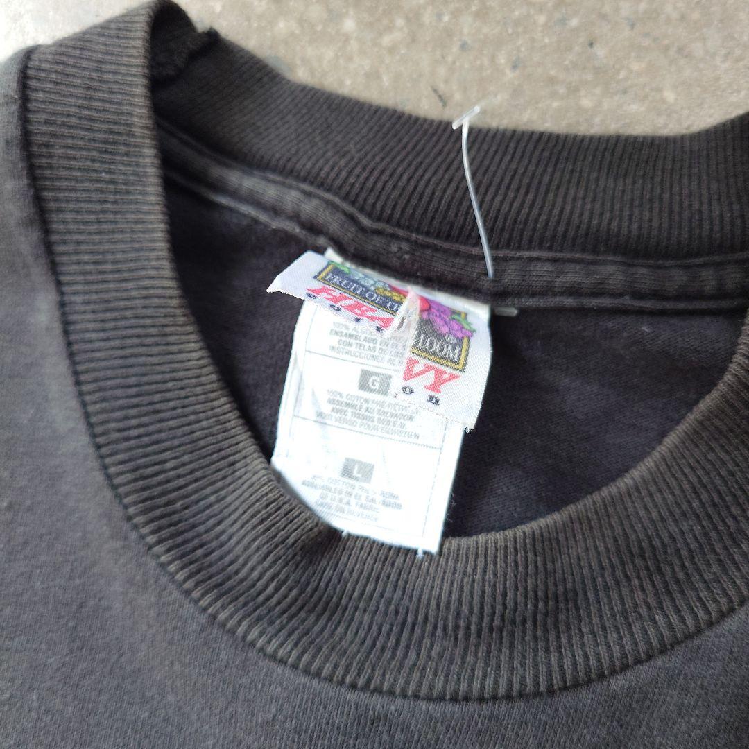 90s single BITE ME skull tee L