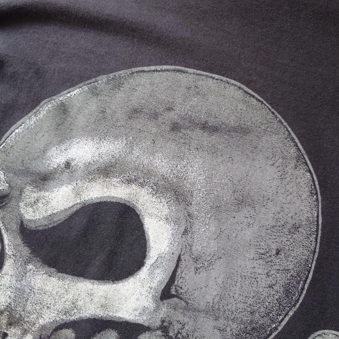 90s single BITE ME skull tee L