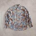 画像をギャラリービューアに読み込む, Used Rayon flower print shirts 古着　レーヨン　花柄　フラワープリント　比翼シャツ　L~XL
