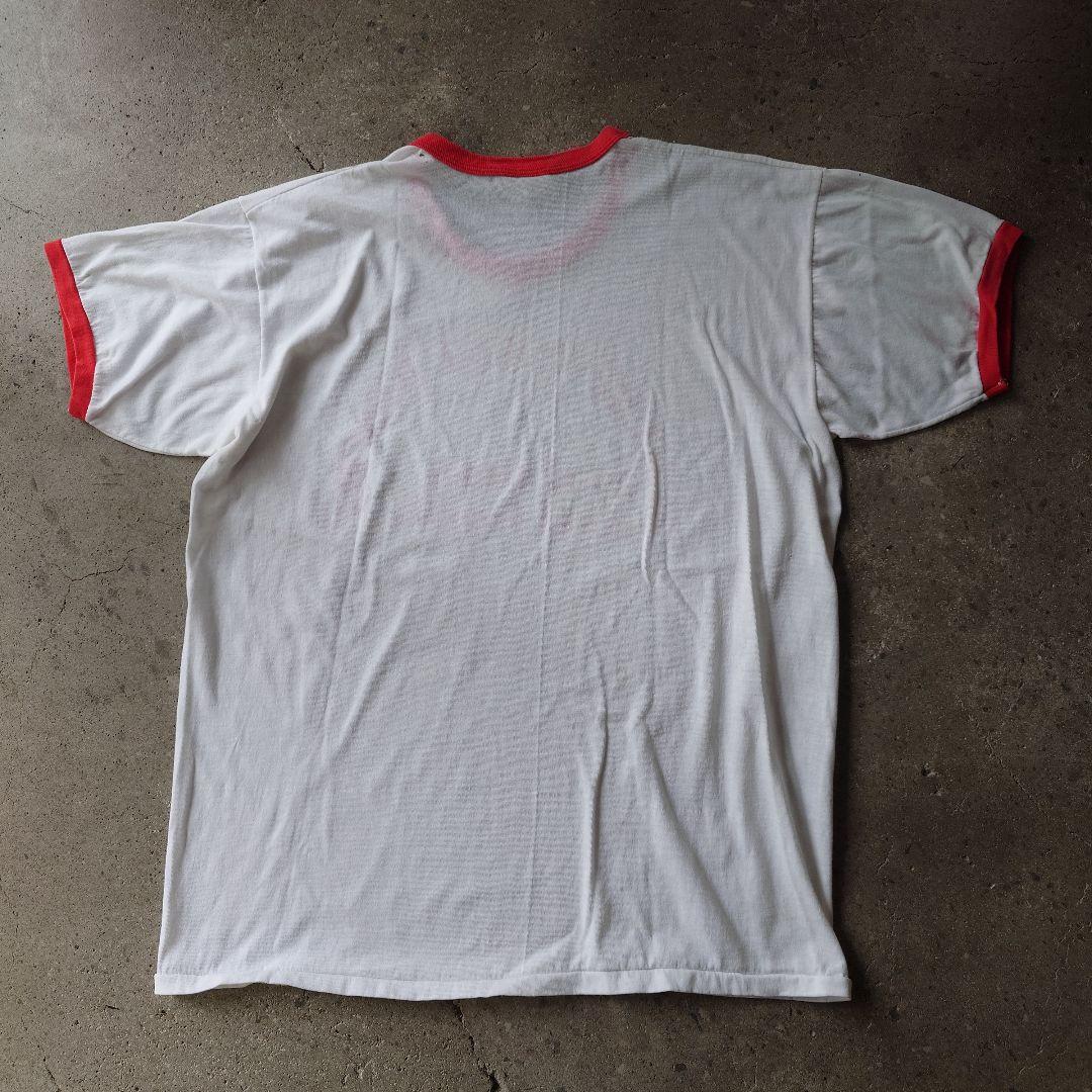 80s vintage RUSSEL ringer tee L