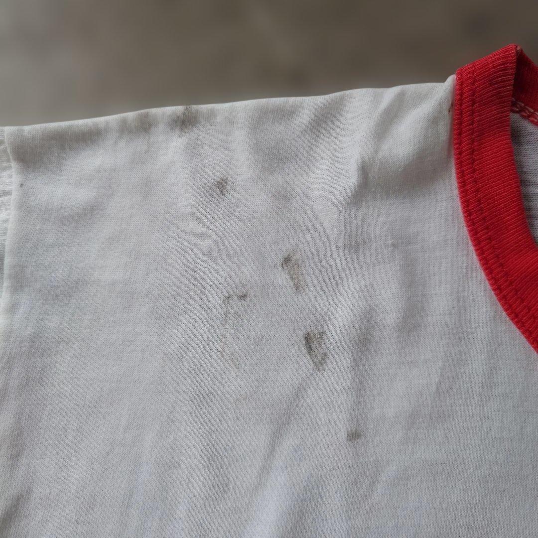 80s vintage RUSSEL ringer tee L