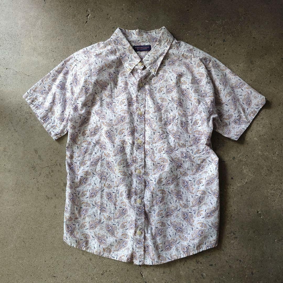 ROUNDTREE&YORKE paiseley print ss shirts M