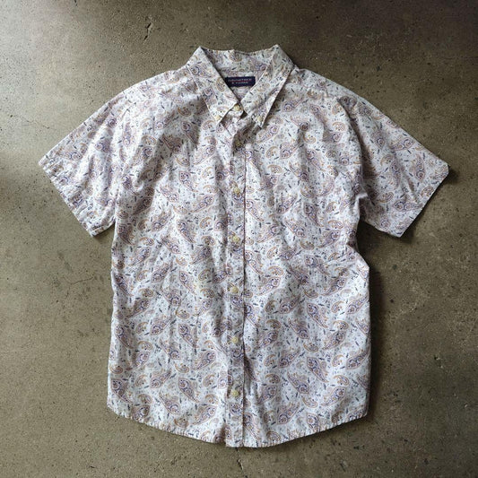 ROUNDTREE&YORKE paiseley print ss shirts M