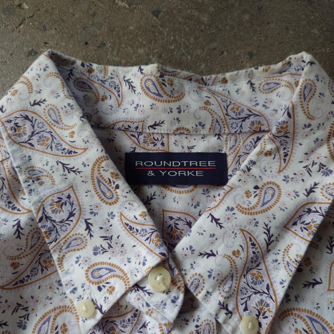 ROUNDTREE&YORKE paiseley print ss shirts M