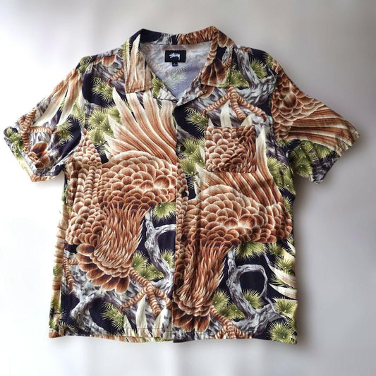 STUSSY rayon aloha shirts L