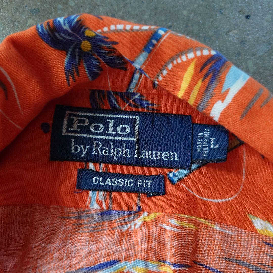 90s poloralphlauren rayon aloha shirts L