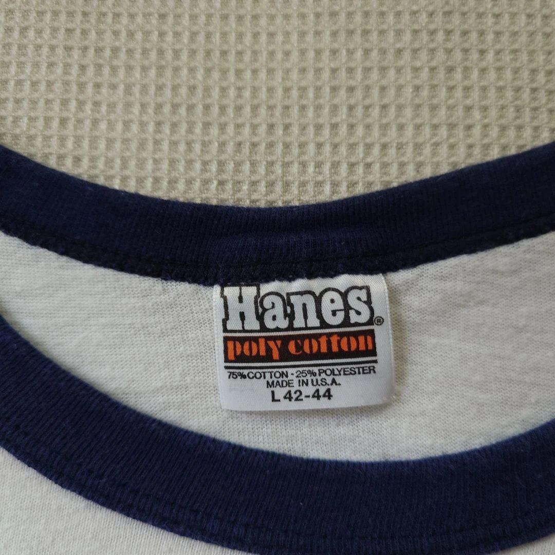 80s HANES oldenglish ringer tee L 42-44