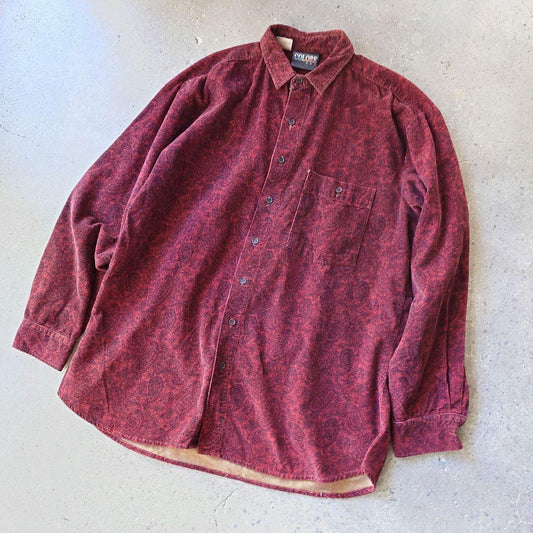 Used corduroy paiseley print shirts Lユーズド　コーディロイ　ペイズリー　プリントシャツ