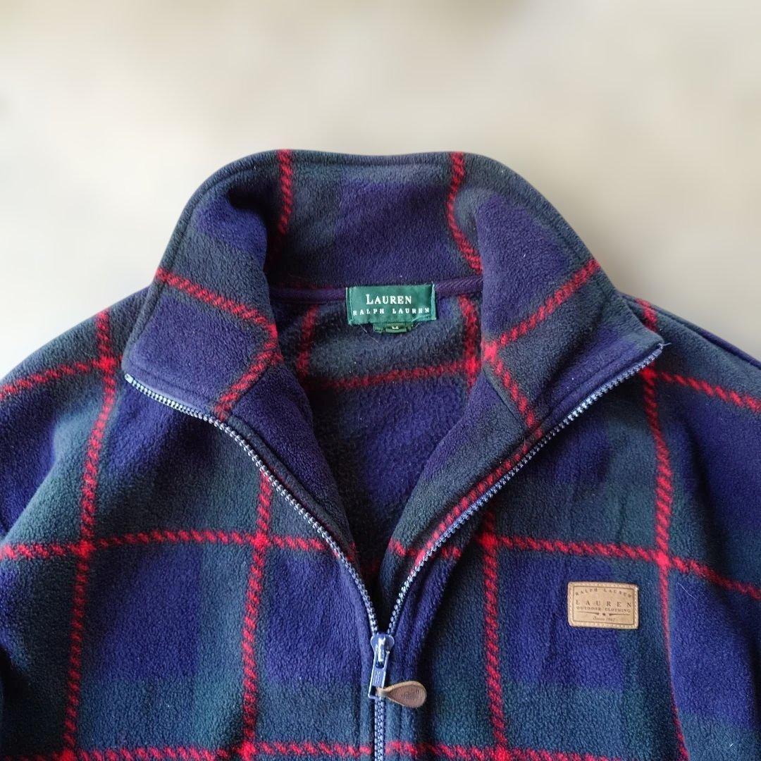 Ralphlauren check fleece M