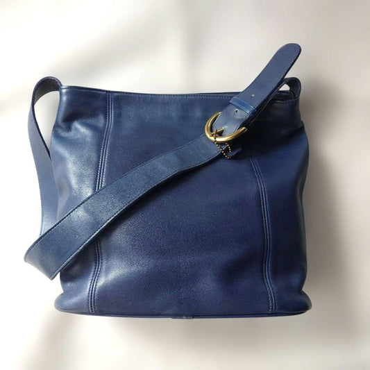 OLD COACH USA leather shoulder bag navy