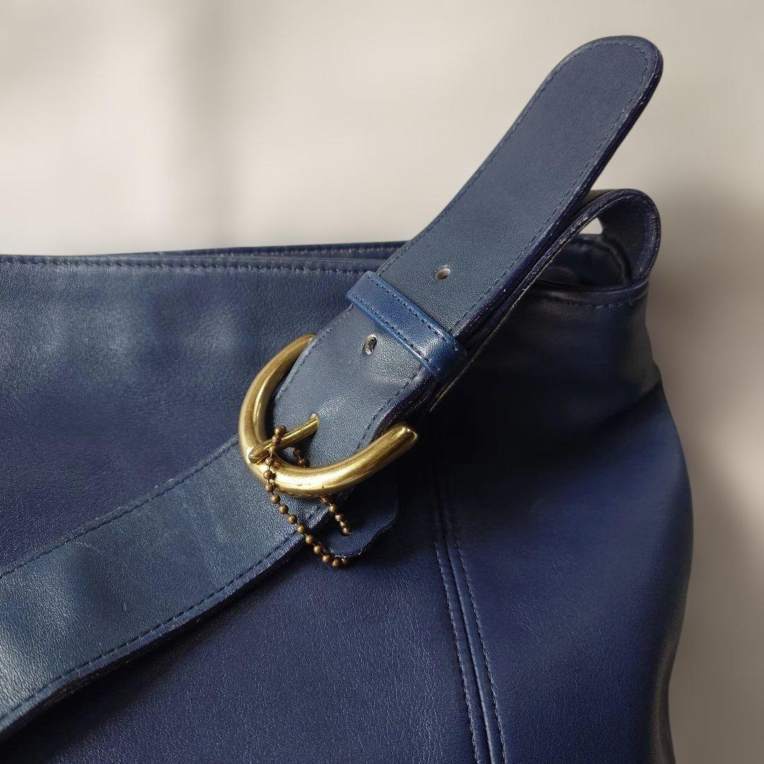 OLD COACH USA leather shoulder bag navy