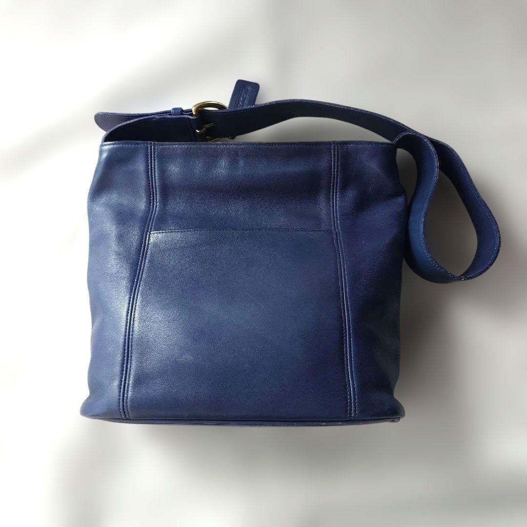 OLD COACH USA leather shoulder bag navy