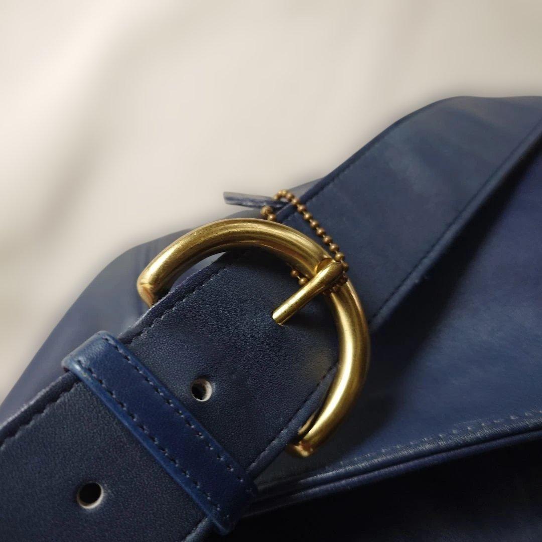 OLD COACH USA leather shoulder bag navy