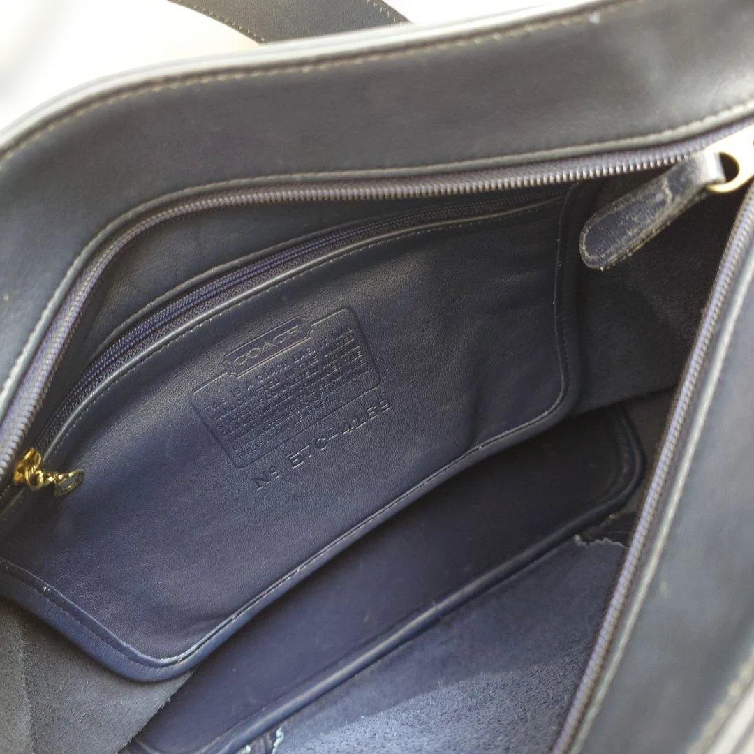 OLD COACH USA leather shoulder bag navy