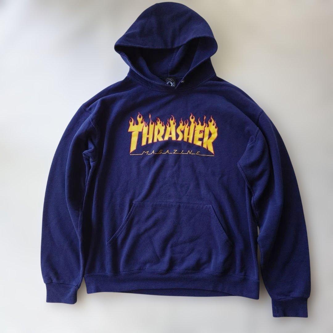90s THRASHER flame logo hoody sz M