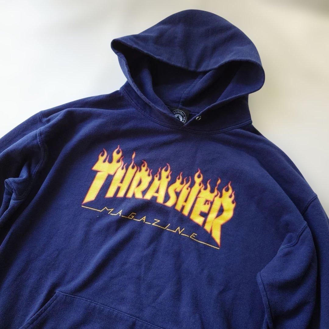 90s THRASHER flame logo hoody sz M
