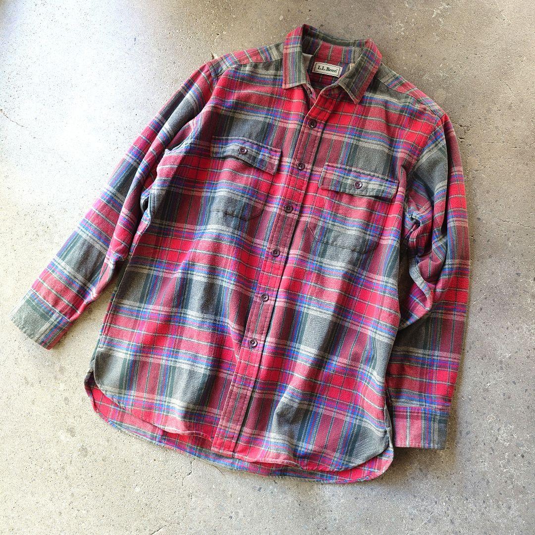 LLBean　nel shirts 90's エルエルビーン　ネルシャツ　M
