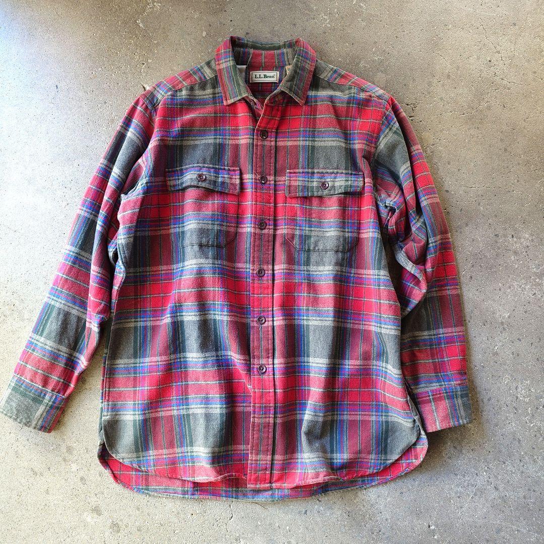 LLBean　nel shirts 90's エルエルビーン　ネルシャツ　M