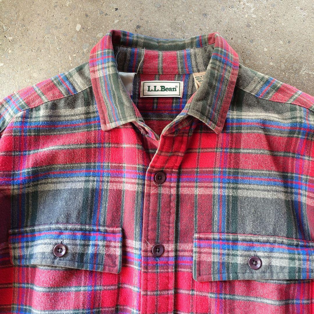 LLBean　nel shirts 90's エルエルビーン　ネルシャツ　M