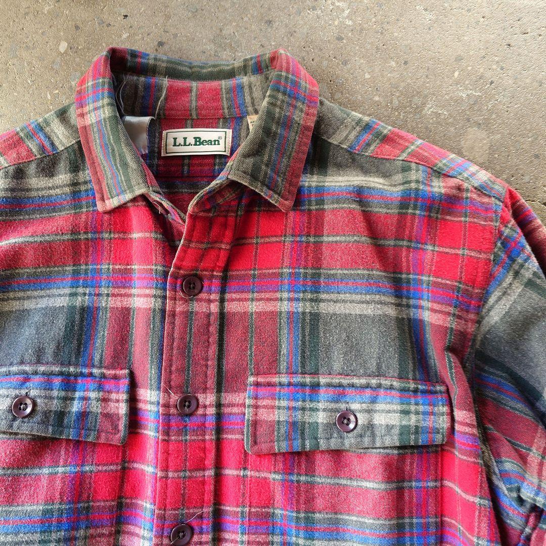 LLBean　nel shirts 90's エルエルビーン　ネルシャツ　M