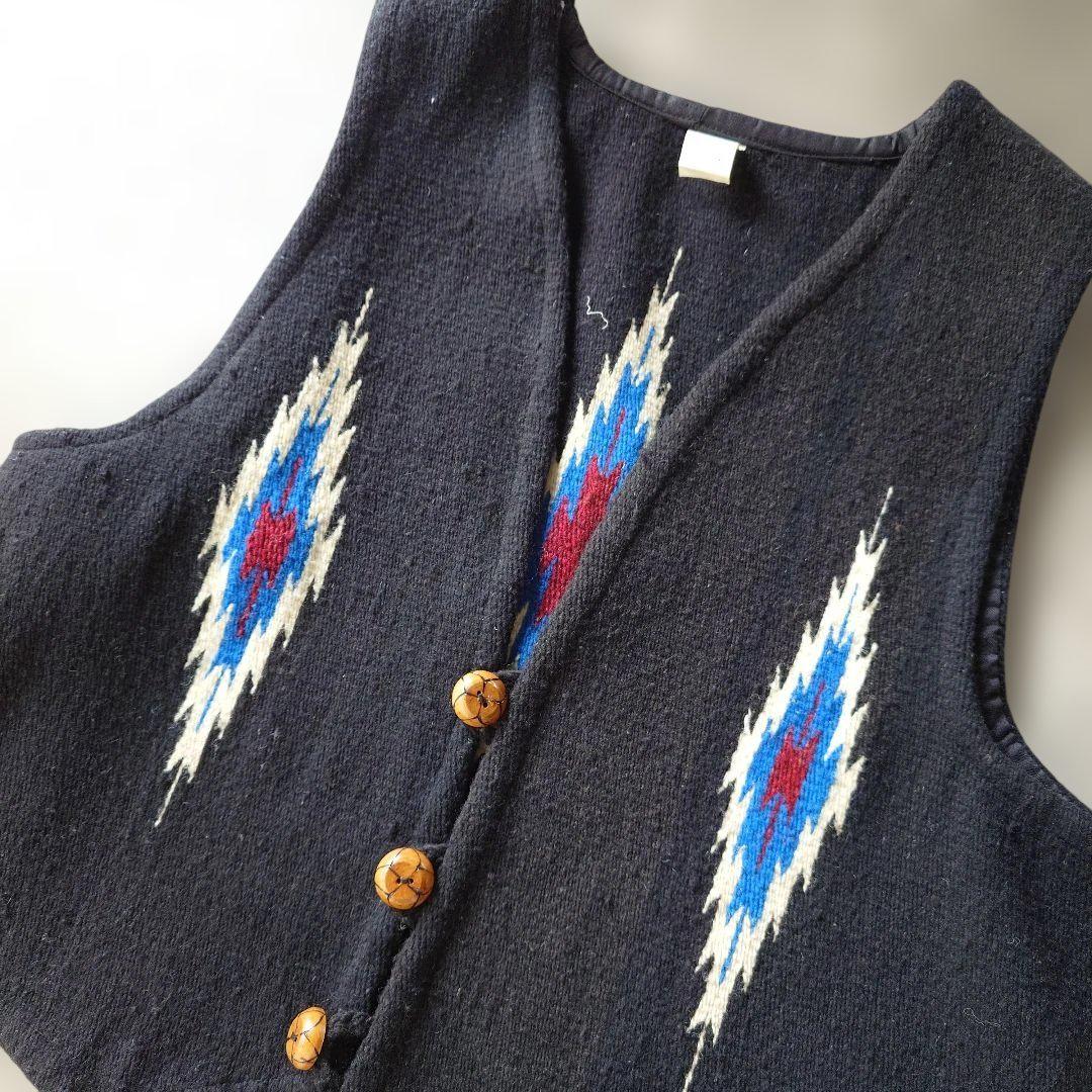 vintage MEXICO handmade woven ortega vest M