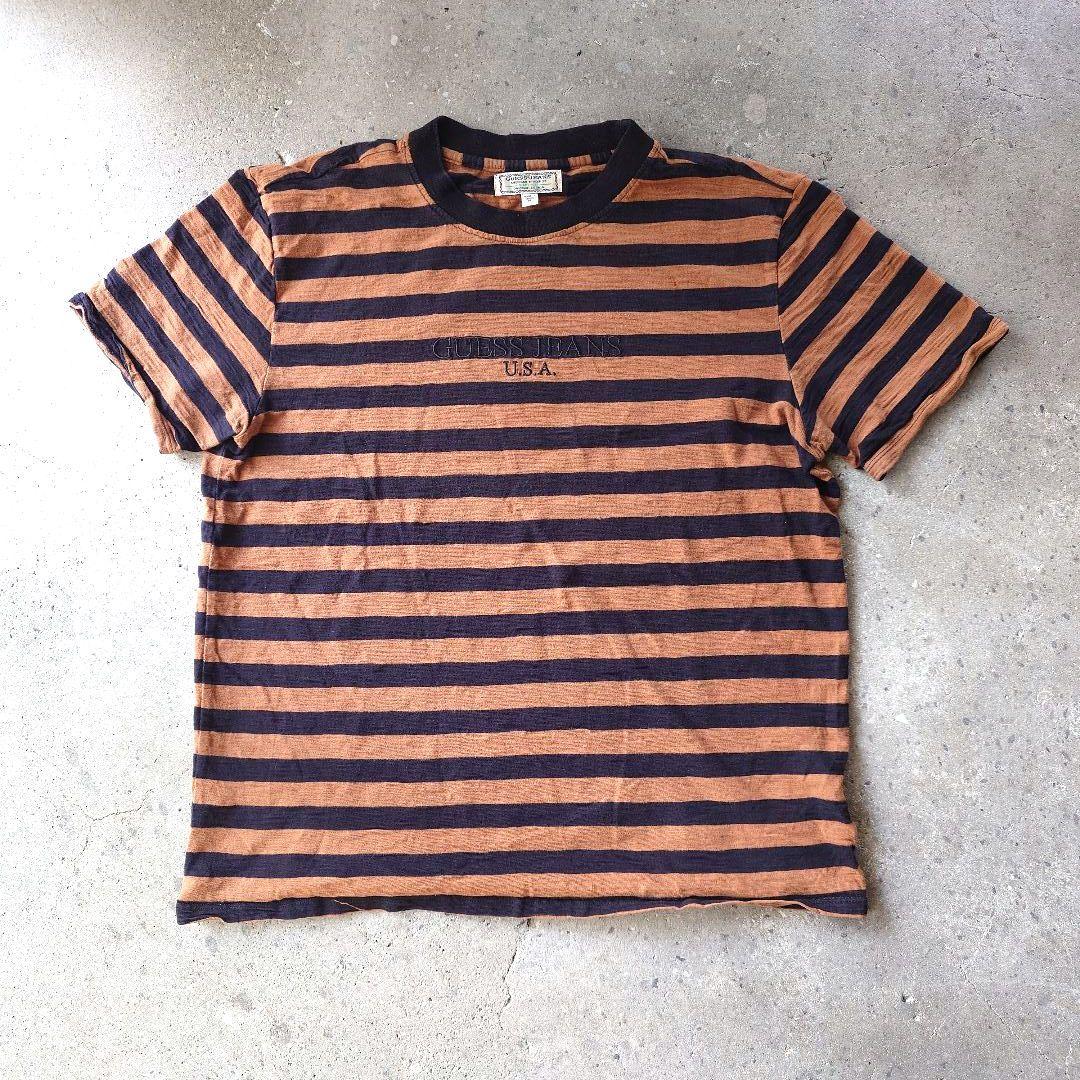 GUESS JEANS slub border tee M