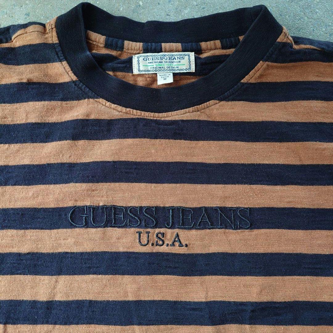 GUESS JEANS slub border tee M