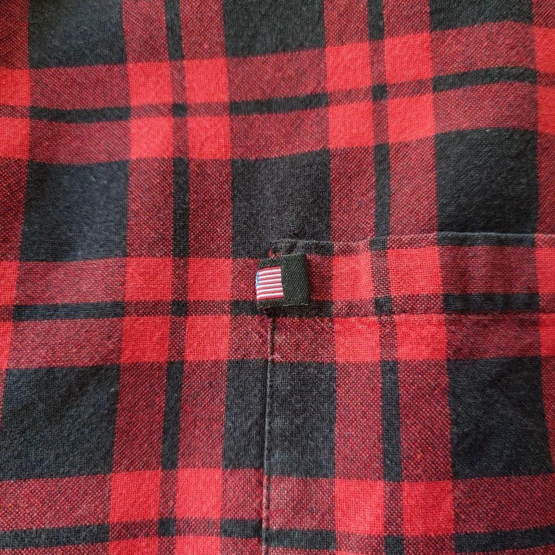 POLO JEANS open collar block check shirts M