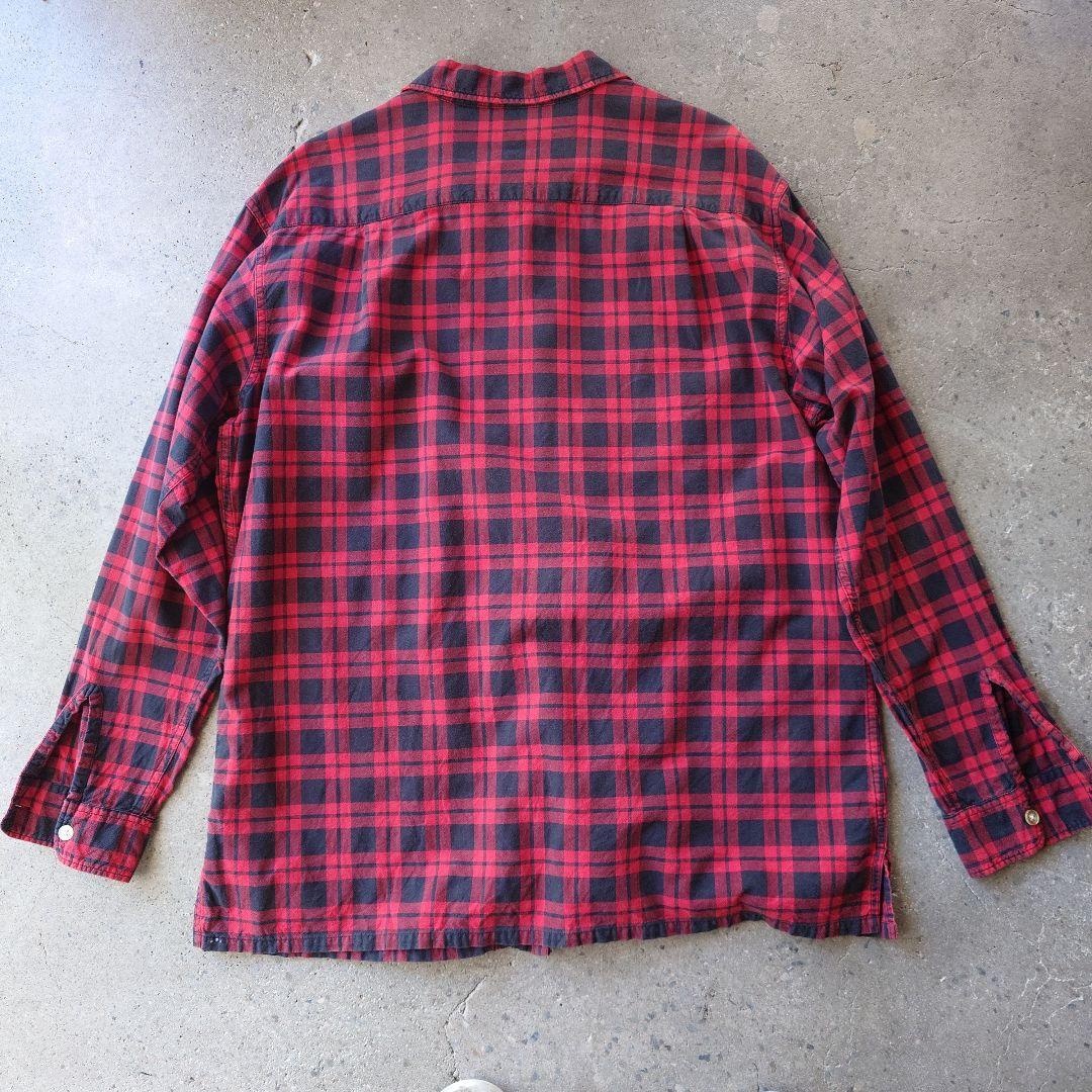 POLO JEANS open collar block check shirts M