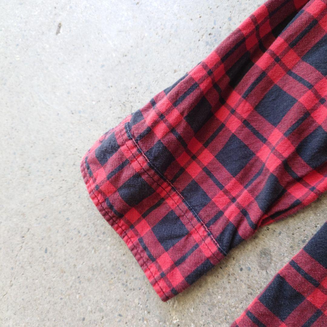 POLO JEANS open collar block check shirts M
