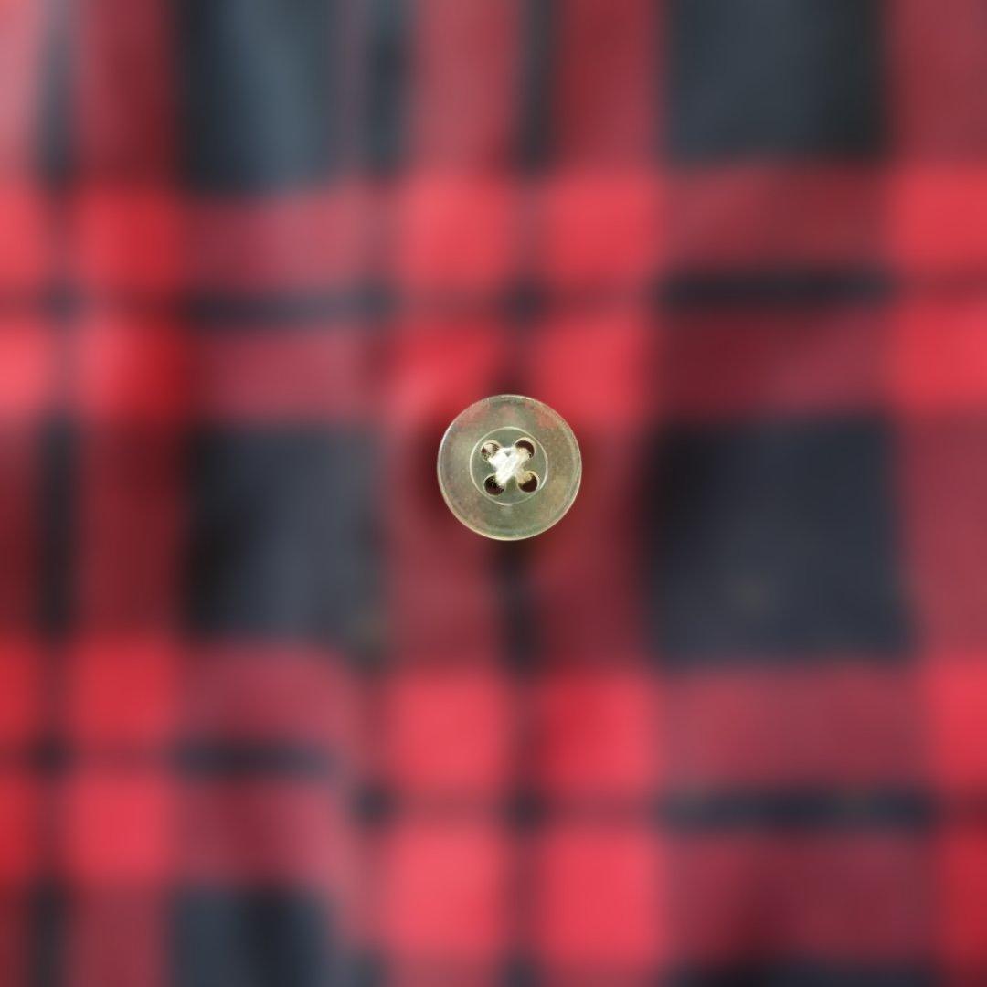 POLO JEANS open collar block check shirts M