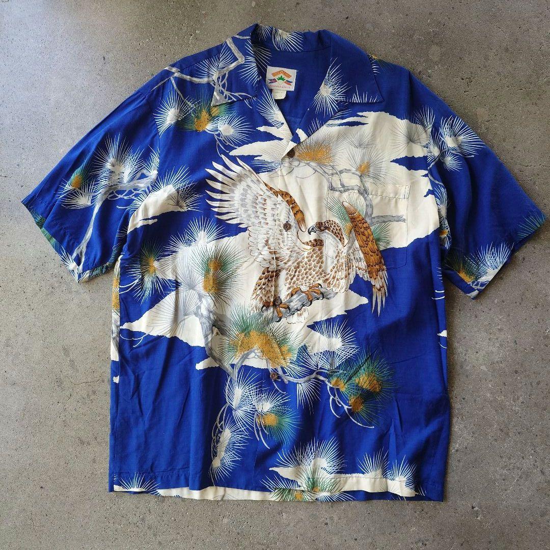 90s PINEAPPLE JUICE rayon aloha 和柄　L