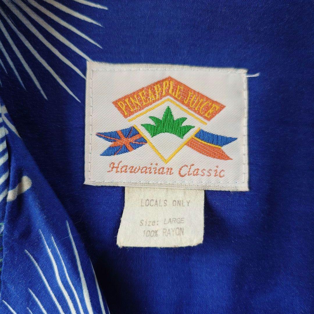 90s PINEAPPLE JUICE rayon aloha 和柄　L