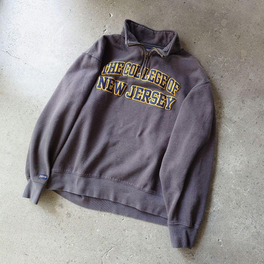 JANSPORTS drivers sweat ジャンスポーツ　ハーフジップ　カレッジロゴ　スウエット