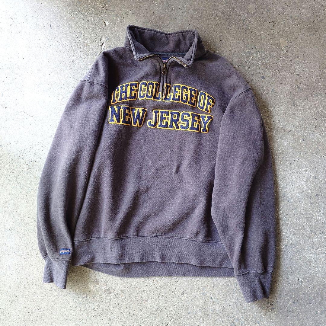 JANSPORTS drivers sweat ジャンスポーツ　ハーフジップ　カレッジロゴ　スウエット