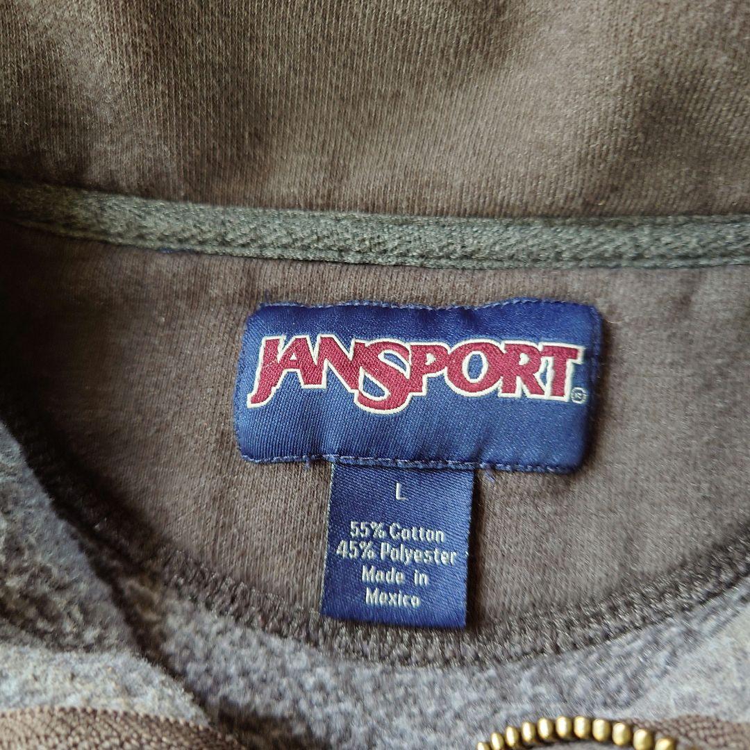 JANSPORTS drivers sweat ジャンスポーツ　ハーフジップ　カレッジロゴ　スウエット