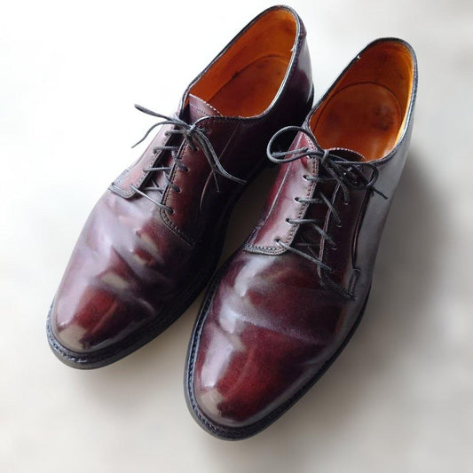 Flosheim imperial shell cordvan plane toe leather shoes made in USA 91/2