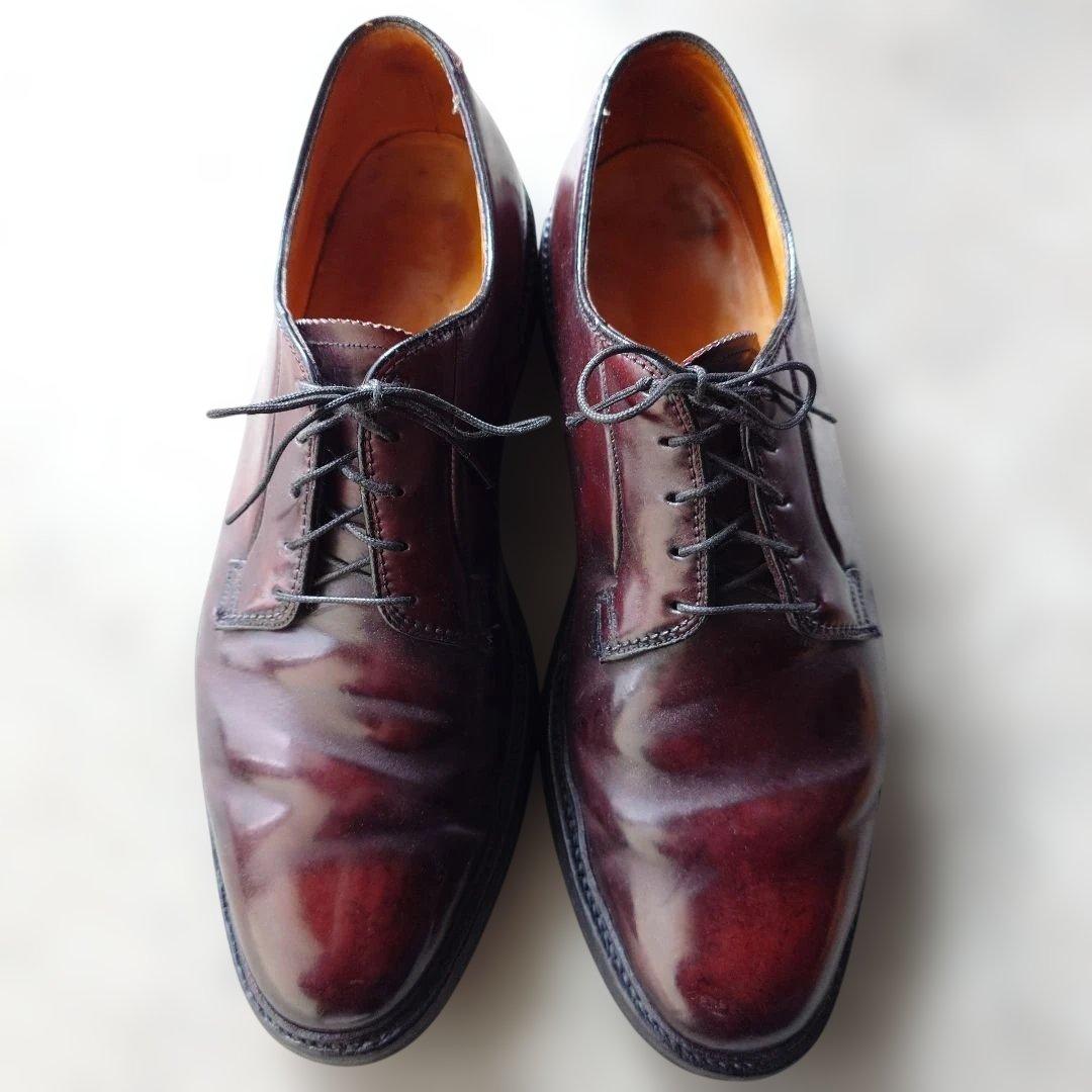 Flosheim imperial shell cordvan plane toe leather shoes made in USA 91/2