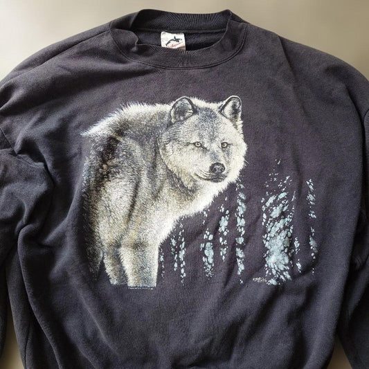 Harlequin　90s woif print sweat XL