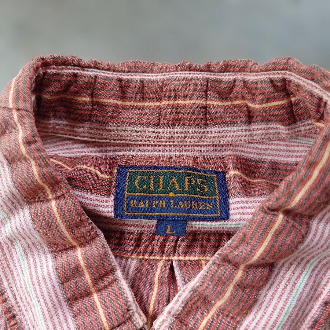 CHAPS seersucker stripe shirts L