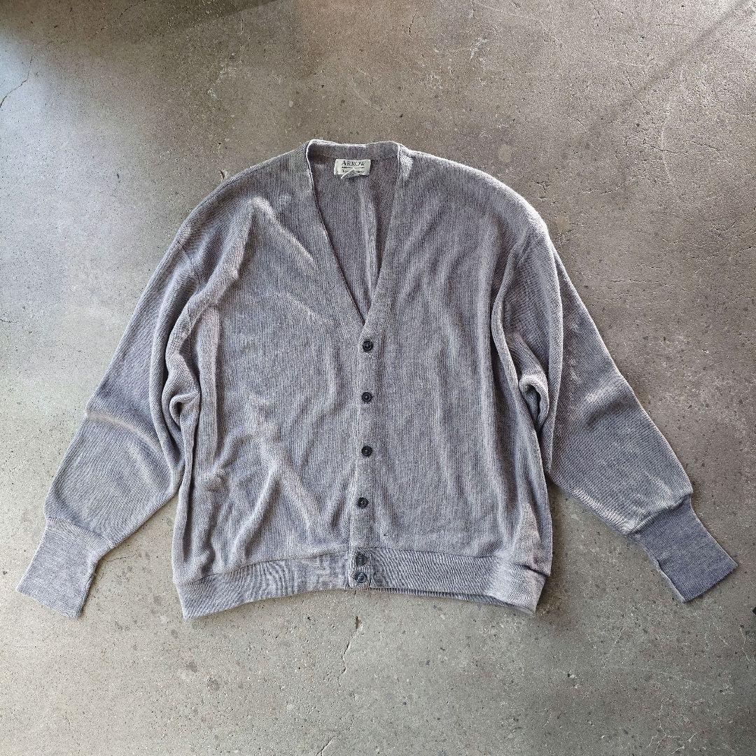 ARROW knit cargigan  ビンテージ　アクリルニットカーディガン　アメリカ製